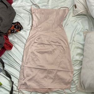 A pink dress from SHEIN with an open back!